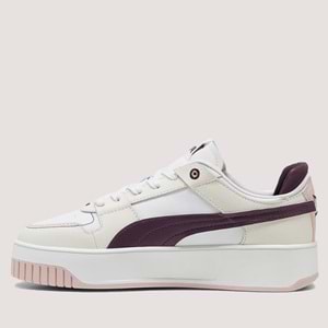 Kadın Carina Street VTG Spor Ayakkabı 392338 - Beyaz-Bej-Bordo - 40