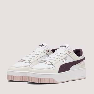 Kadın Carina Street VTG Spor Ayakkabı 392338 - Beyaz-Bej-Bordo - 40