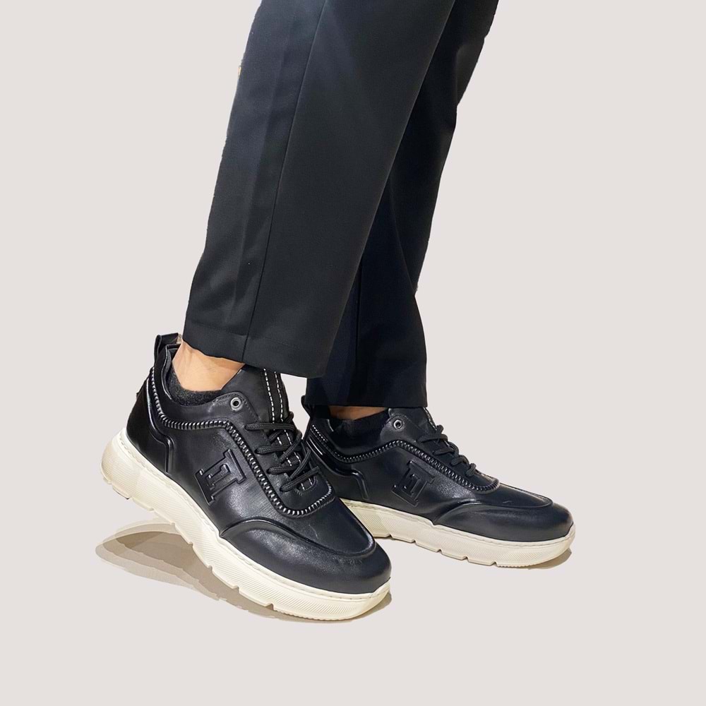 Erkek Deri Casual Ayakkabı E7002 - Siyah - 43