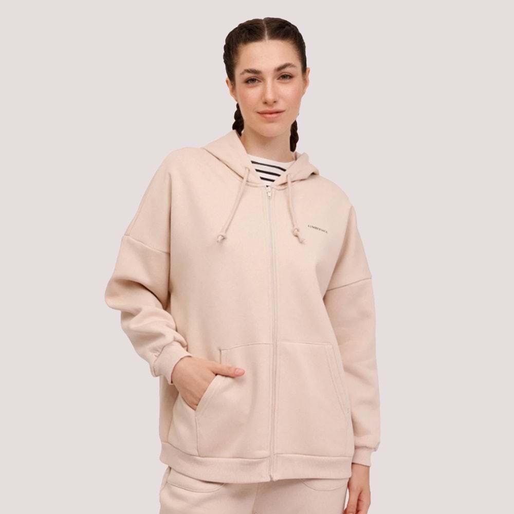 Kadın Fermuarlı Eşofman Üstü Marcia 18SSB502 - Bej - S/M