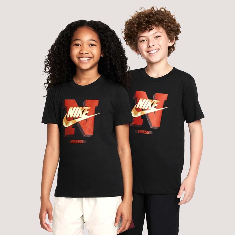 Nike Sportswear Çocuk Siyah T-Shirt FZ5125-010 - Siyah - L