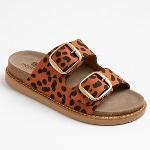Kadın Deri Tokalı Terlik D25YT-1445 LX - Turuncu - 39