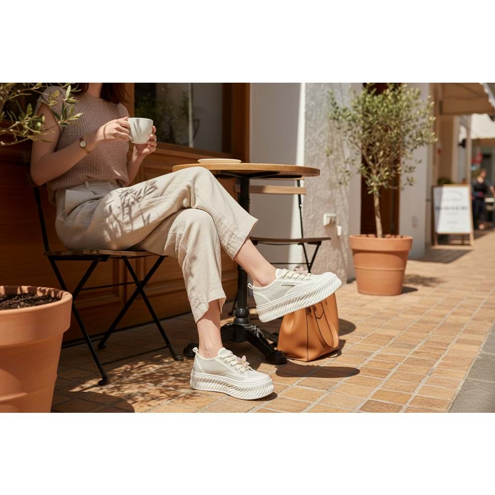 Kadın Elegant 25YZ Kadın Sneaker - Beyaz - 40