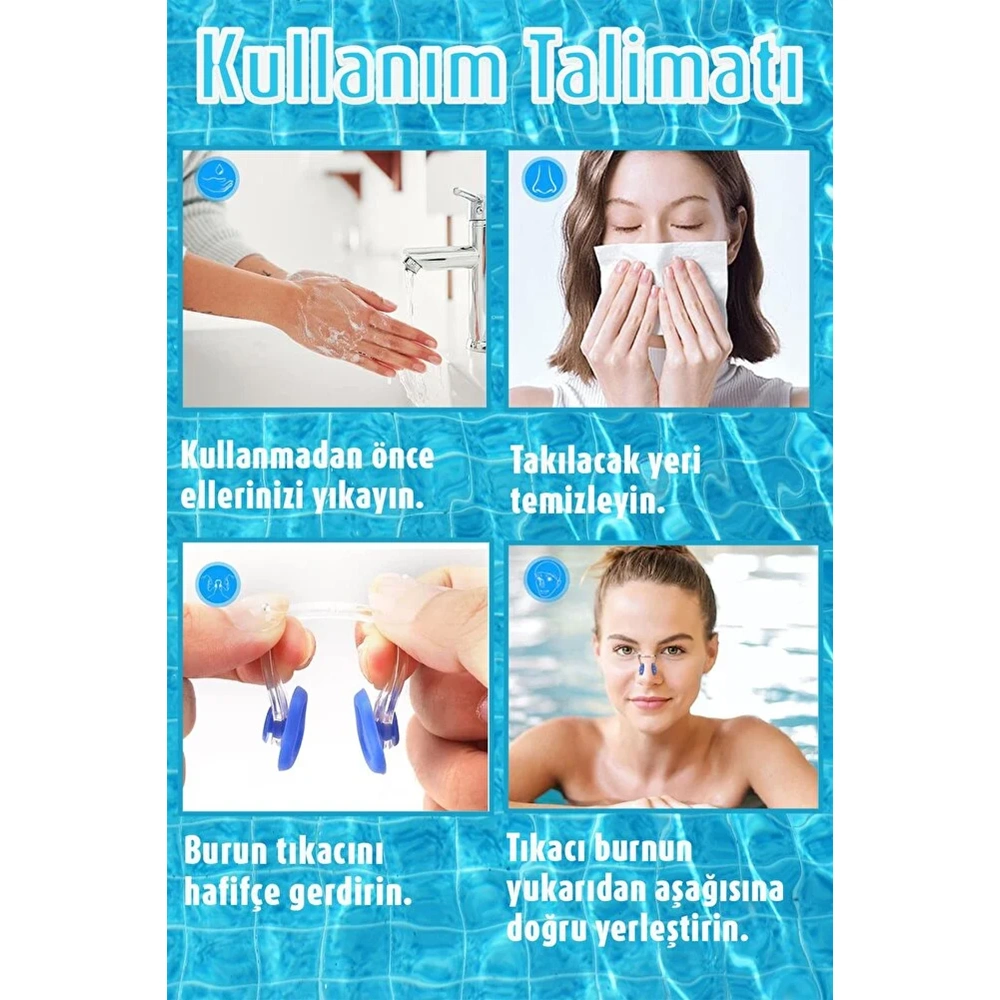 Silikon Kulak Burun Tıkacı - Mavi - STANDART