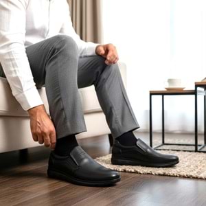 Erkek Deri Comfort Günlük Ayakkabı S571 - Siyah - 40