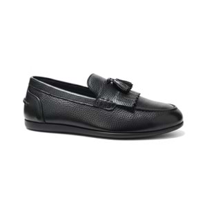 Erkek Hakiki Deri Püsküllü Loafer Ayakkabı 17903 - Siyah - 42