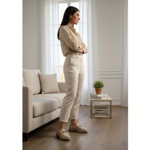 Mammamia Kadın Casual Deri Ayakkabı 3805 - Gri - 40