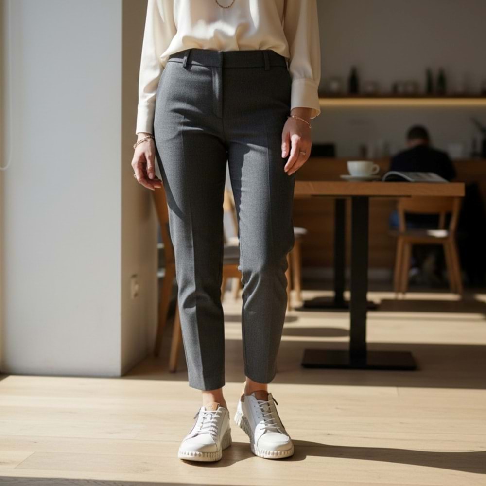 Kadın Deri Comfort Fermuarlı Ayakkabı 7755T - Krem - 40
