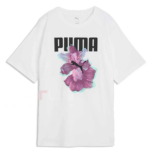 Puma Kadın Graphics Relaxed Tee Tshirt 69190802 - Beyaz - M