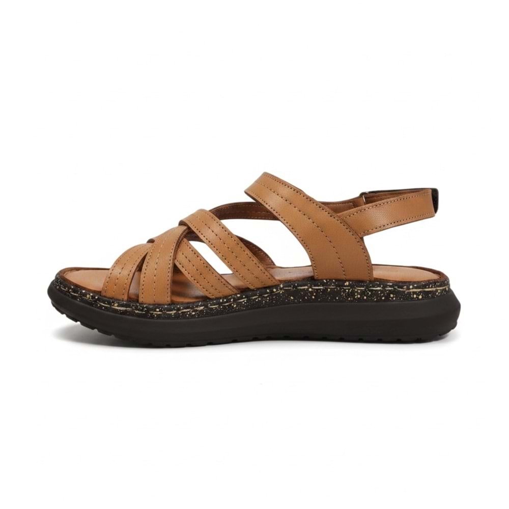 Mammamia Kadın Deri Sandalet T2740-LX - Taba - 40