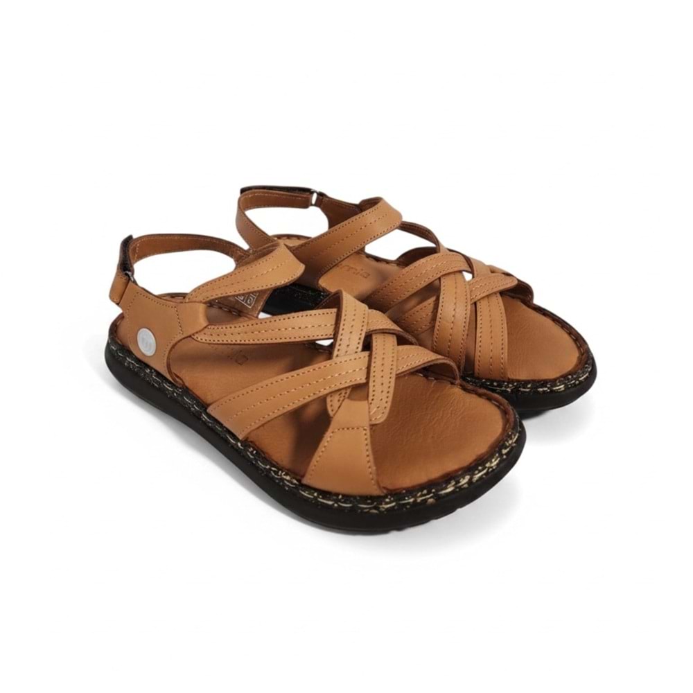Mammamia Kadın Deri Sandalet T2740-LX - Taba - 40