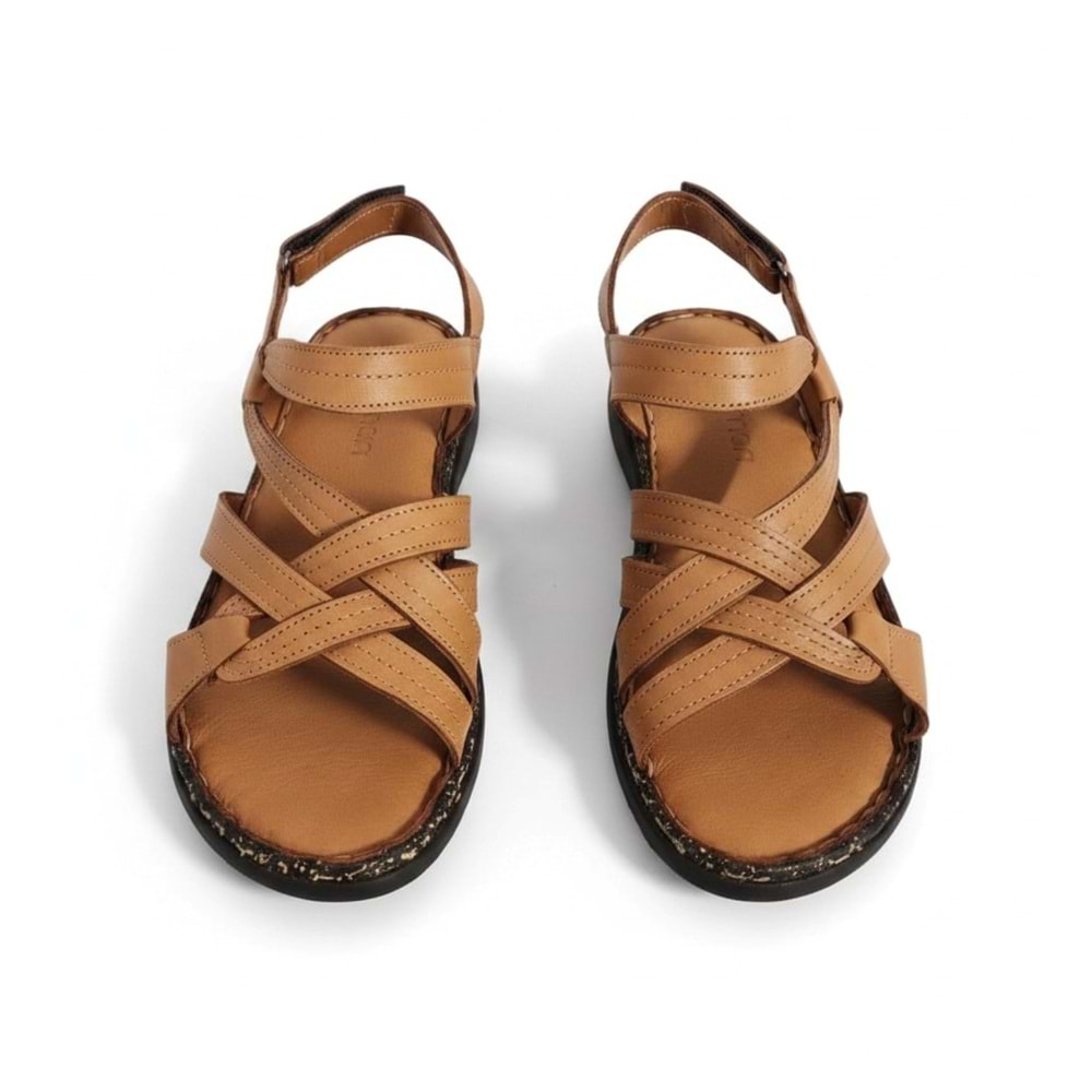 Mammamia Kadın Deri Sandalet T2740-LX - Taba - 40