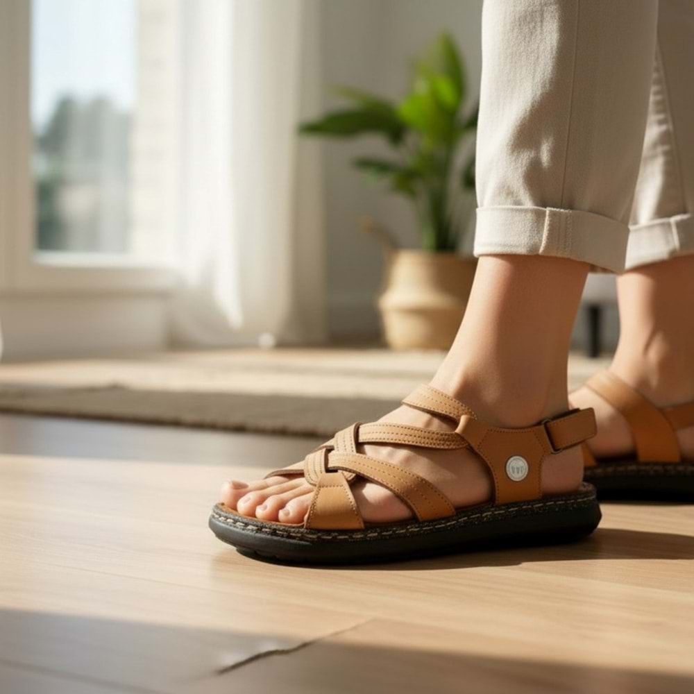 Mammamia Kadın Deri Sandalet T2740-LX - Taba - 40